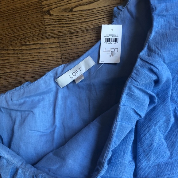 Loft chambray ruffled one shoulder top - Picture 4 of 5